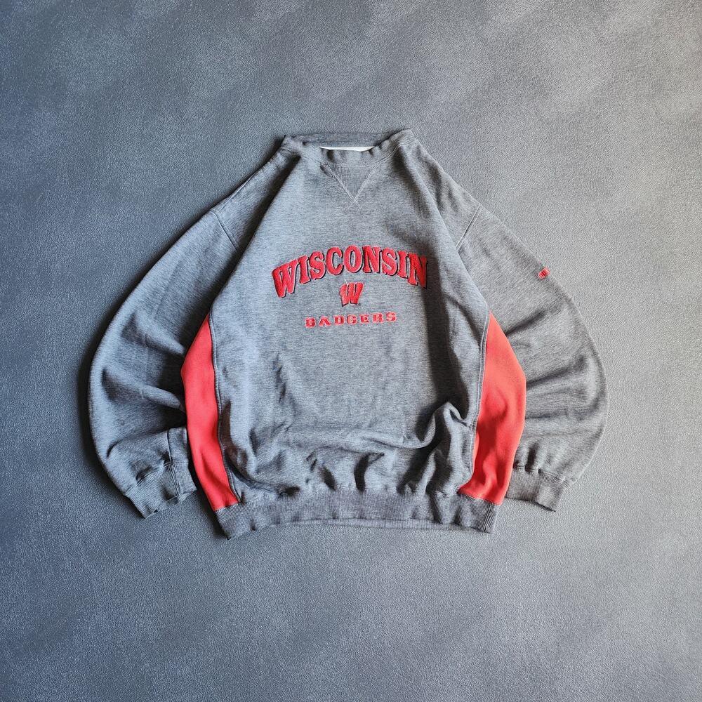 Vintage Wisconsin Badgers Puma Grey Sweatshirt XL
